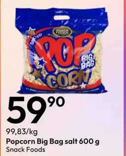 Gigaboks Popcorn Big Bag salt 600 g tilbud