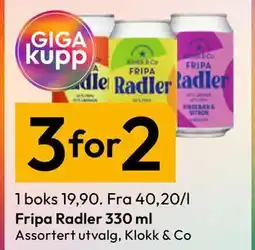 Gigaboks Fripa Radler 330 ml tilbud