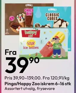 Gigaboks Pingo/Happy Zoo iskrem 6–16 stk tilbud