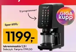 Gigaboks Iskremmaskin 1,5 l tilbud