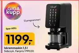 Gigaboks Iskremmaskin 1,5 l tilbud