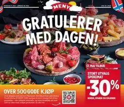 Meny STORT UTVALG SPEKEMAT tilbud