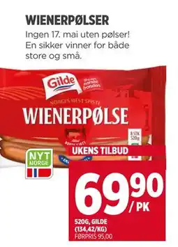 Meny WIENERPØLSER tilbud