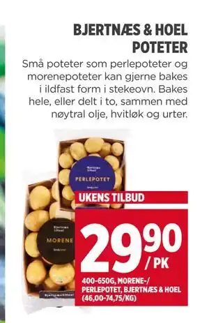 Meny BJERTNÆS & HOEL POTETER tilbud