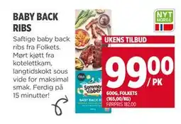 Meny BABY BACK RIBS tilbud