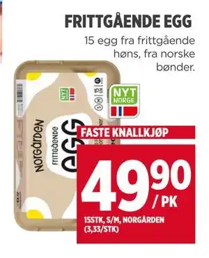 Meny FRITTGÅENDE EGG tilbud