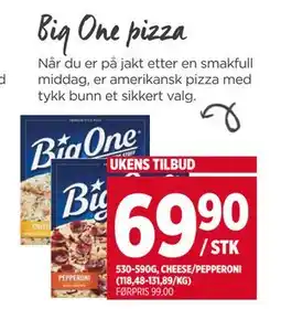 Meny Big One pizza tilbud