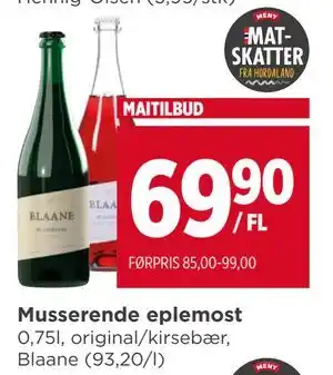 Meny Musserende eplemost tilbud