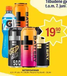 Coop Prix BATTERY/GATORADE tilbud