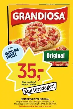 Coop Prix GRANDIOSA PIZZA ORIGINAL, Medlemspris tilbud