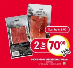 Coop Extra COOP OPPDAL SPEKESKINKE/SALAMI tilbud