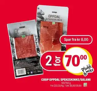 Coop Extra COOP OPPDAL SPEKESKINKE/SALAMI tilbud