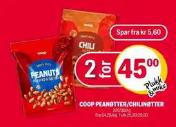 Coop Extra COOP PEANØTTER/CHILINØTTER tilbud