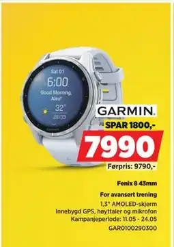 POWER Fenix 8 43mm tilbud