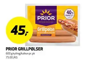 Bunnpris PRIOR GRILLPØLSER tilbud