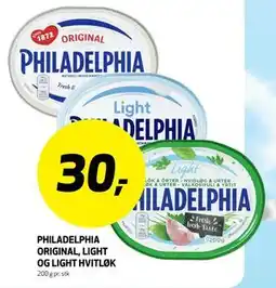 Bunnpris PHILADELPHIA ORIGINAL, LIGHT OG LIGHT HVITLØK tilbud