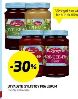 Bunnpris UTVALGTE SYLTETØY FRA LERUM tilbud