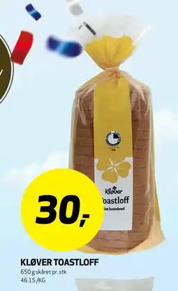 Bunnpris KLØVER TOASTLOFF tilbud