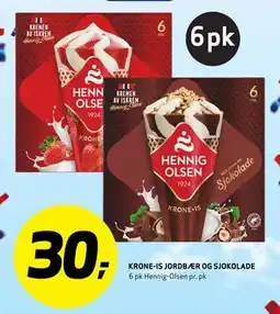 Bunnpris KRONE-IS JORDBÆR OG SJOKOLADE tilbud