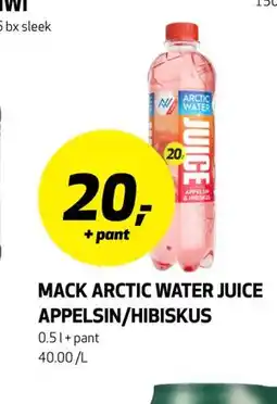Bunnpris MACK ARCTIC WATER JUICE APPELSIN/HIBISKUS tilbud