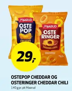 Bunnpris OSTEPOP CHEDDAR OG OSTRINGER CHEDDAR CHILI tilbud