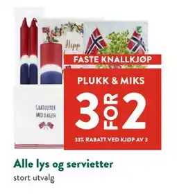 Jacobs Alle lys og servietter tilbud