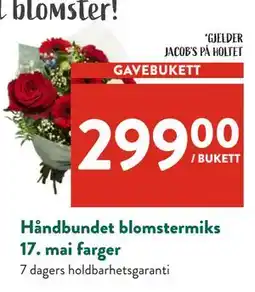 Jacobs Håndbundet blomstermiks 17. mai farger tilbud