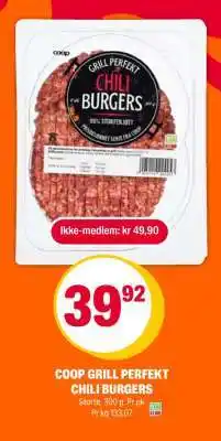 Coop Extra COOP GRILL PERFEKT CHILI BURGERS tilbud