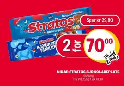 Coop Extra NIDAR STRATOS SJOKOLADEPLATE tilbud
