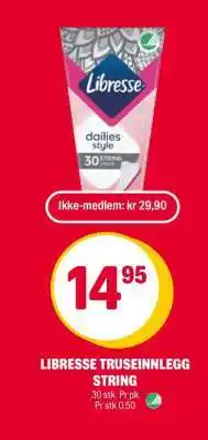 Coop Extra LIBRESSE TRUSEINNLEGG STRING tilbud