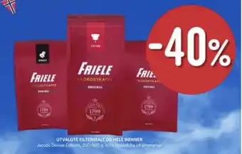 JACOBS Utvalgte filtermalt og hele bønner