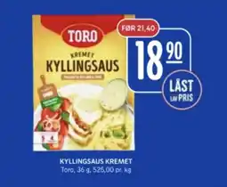 Rema 1000 TORO Kyllingsaus kremet tilbud