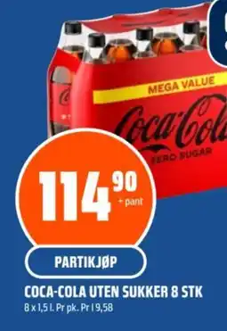 Coop Obs COCA-COLA Uten sukker 8 stk tilbud