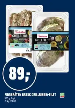 Coop Obs Finsbråten gresk grillribbe/-filet tilbud