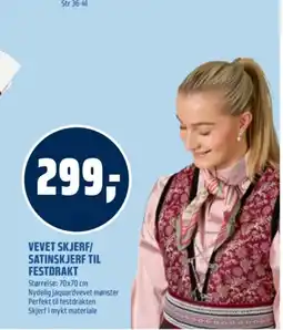 Coop Obs Vevet skjerf/ satinskjerf til festdrakt tilbud