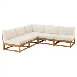 IKEA NÄmmarÖ 4-seters hjørnesofa modulær, utendørs lys brunbeiset/frösön/duvholmen beige, 254 cm tilbud