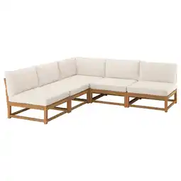 IKEA NÄmmarÖ 4-seters hjørnesofa modulær, utendørs lys brunbeiset/frösön/duvholmen beige, 254 cm tilbud