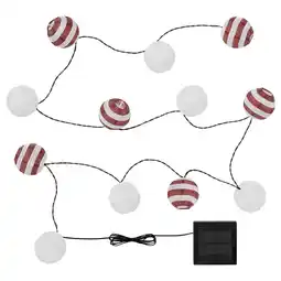 IKEA Solvinden led-lyslenke med 12 lys, solcelledrevet utendørs/rød stripe tilbud