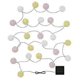 IKEA Solvinden led-lyslenke med 24 lys, solcelledrevet globe/gul rosa tilbud