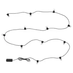 IKEA Utsund led-lyslenke 12 pærer, utendørs/batteridrevet svart tilbud