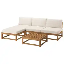 IKEA NÄmmarÖ 3-seters møbelgruppe, utendørs lys brunbeiset/frösön/duvholmen beige, 243 cm tilbud
