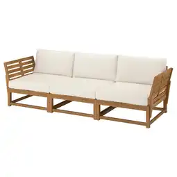 IKEA NÄmmarÖ 3-seters modulsofa, utendørs armlener/lys brunbeiset frösön/duvholmen beige, 264 cm tilbud
