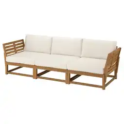 IKEA NÄmmarÖ 3-seters modulsofa, utendørs armlener/lys brunbeiset frösön/duvholmen beige, 264 cm tilbud