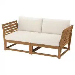 IKEA NÄmmarÖ 2-seters modulsofa, utendørs armlener/lys brunbeiset frösön/duvholmen beige, 183 cm tilbud