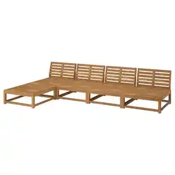 IKEA NÄmmarÖ 4-seters modulsofa med sjeselong, utendørs/lys brunbeiset, 324 cm tilbud