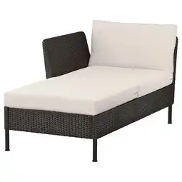 IKEA VittskÄr Modulær sjeslong, med armlene utendørs/plastrotting mørk grå frösön/duvholmen beige tilbud