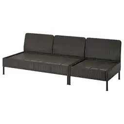 IKEA VittskÄr 3-seters sofa, utendørs/plastrotting mørk grå tilbud