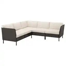 IKEA VittskÄr 4-seters hjørnesofa modulær, utendørs plastrotting mørk grå/frösön/duvholmen beige tilbud