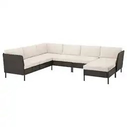 IKEA VittskÄr 5-seters hjørnesofa modulær, utendørs plastrotting mørk grå/frösön/duvholmen beige tilbud