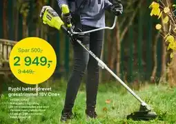 Felleskjøpet Ryobi batteridrevet gresstrimmer 18V One+ tilbud